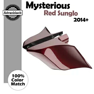 ミステリアスレッド Sunglo 拡張ストレッチサイドカバー 14 歳以上のハーレーツーリングに適合 Mysterious Red Sunglo Extended Stretched Side Covers Fits 14+ Harley Touring 【並行輸入品】