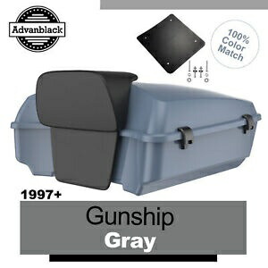 ガンシップ グレー チョップド ツアー パック パック トランク 97+ ハーレー ツーリング/ソフテイルに適合 Gunship Gray Chopped Tour Pack Pak Trunk Fits 97+ Harley Touring/Softail 【並行輸入品】