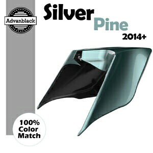 ハーレーツーリングストリートロード 14+ シルバーパインストレッチ拡張サイドカバー用 For Harley Touring Street Road 14+ SILVER PINE Stretched Extended Side Covers 【並行輸入品】