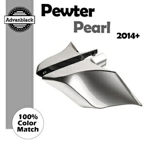 ハーレーツーリングストリートロード14+用ピューターパールストレッチ拡張サイドカバー For Harley Touring Street Road 14+ PEWTER PEARL Stretched Extended Side Covers 【並行輸入品】