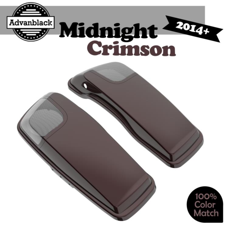 Midnight Crimson 5x7 サドルバッグ スピーカー蓋 オーディオ カバー ハーレー 2014+ に適合 Midnight Crimson 5x7 Saddlebag Speaker Lids Audio Cover Fits Harley 2014+ 【並行輸入品】