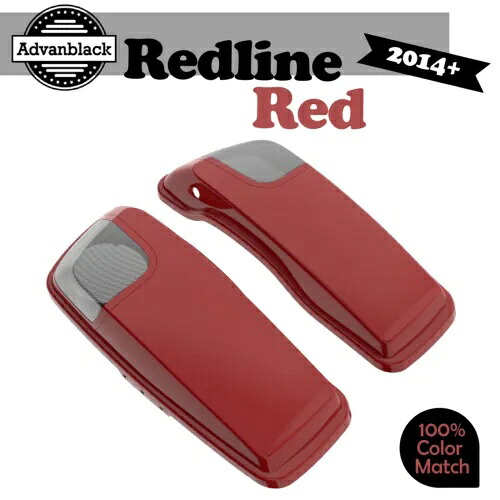 Advanblack レッドライン レッド 5x7 サドルバッグ スピーカー蓋 オーディオ カバー ハーレー 2014+ に適合 Advanblack Redline Red 5x7 Saddlebag Speaker Lids Audio Cover Fits Harley 2014+ 【並行輸入品】