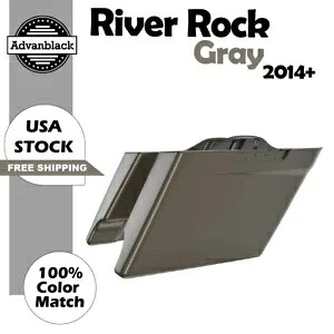 River Rock グレー拡張バッグ ストレッチサドルバッグ ハーレーダビッドソン 2014+用 River Rock Gray Extended Bags Stretched Saddlebag For Harley Davidson 2014+ 【並行輸入品】