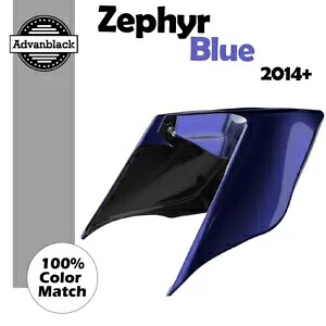 ハーレーツーリングストリートロード14+ゼファーブルーストレッチ拡張サイドカバー用 For Harley Touring Street Road 14+ ZEPHYR BLUE Stretched Extended Side Covers 【並行輸入品】