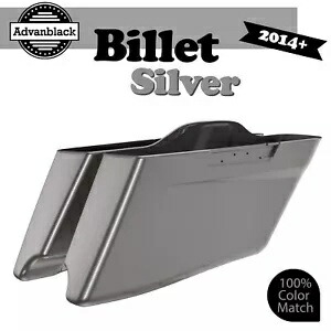 ビレットシルバー アドバンブラック CVO テーパード拡張サドルバッグ 14 歳以上のハーレーツーリングに適合 BILLET SILVER Advanblack CVO Tapered Extended Saddlebag Fits 14+ Harley Touring 【並行輸入品】