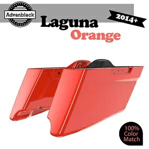 ラグナ オレンジ アドバンブラック CVO テーパード拡張サドルバッグ 14 歳以上のハーレーツーリングに適合 LAGUNA ORANGE Advanblack CVO Tapered Extended Saddlebag Fits 14+ Harley Touring 【並行輸入品】