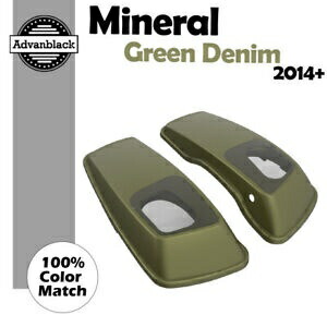 ミネラルグリーンデニム 6x9 サドルバッグスピーカー蓋オーディオカバーハーレー 2014+ Mineral Green Denim 6x9 Saddlebag Speaker Lids Audio Cover For Harley 2014+ 【並行輸入品】