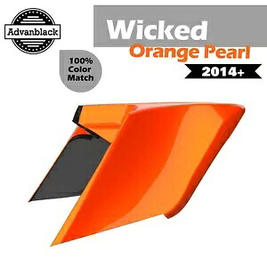 ウィキッド オレンジ パール 14+ ハーレー Advanblack CVO ストレッチ拡張サイドカバー用 WICKED ORANGE PEARL For 14+ Harley Advanblack CVO Stretched Extended Side Cover 【並行輸入品】