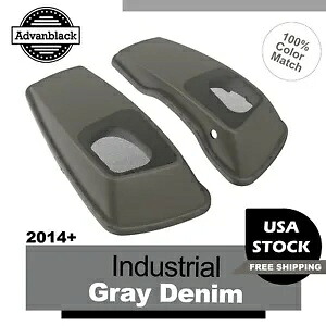 インダストリアルグレーデニム 6x9 インチサドルバッグスピーカー蓋オーディオカバー 14+ ハーレー用 Industrial Gray Denim 6x9 inch Saddlebag Speaker Lid Audio Cover For 14+ Harley 【並行輸入品】