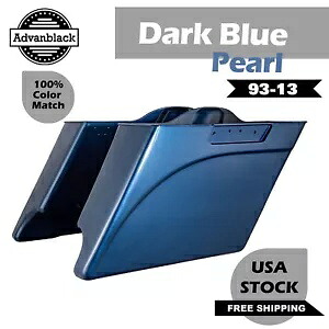 ダークブルーパール拡張ストレッチサドルバッグハーレーストリートロードグライド93-13用 Dark Blue Pearl Extended Stretched Saddlebags For Harley Street Road Glide 93-13 【並行輸入品】