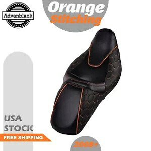 ハーレーダビッドソン ツーリング モデル 2008+ 用 オレンジ カスタム ステッチ コブラ シート Cobra Seat with Orange Custom Stitching for Harley Davidson Touring Models 2008+ 【並行輸入品】