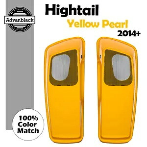 Advanblack ハイテール イエロー パール サドルバッグ 6x9 スピーカー蓋カバー ハーレー 14+用 Advanblack Hightail Yellow Pearl Saddlebag 6x9 Speaker Lids Cover For Harley 14+ 【並行輸入品】