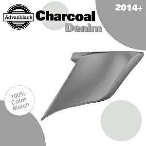 ハーレーツーリングストリートロード14+用チャコールデニムストレッチ拡張サイドカバー For Harley Touring Street Road 14+ CHARCOAL DENIM Stretched Extended Side Covers 【並行輸入品】
