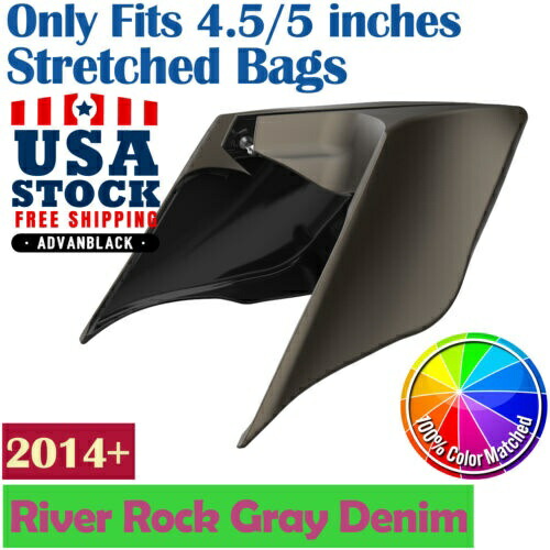 River Rock グレーデニム (マット) ストレッチ拡張サイドカバー ハーレー 2014+ に適合 River Rock Gray Denim (Matte) Stretched Extended Side Cover Fits Harley 2014+ 【並行輸入品】
