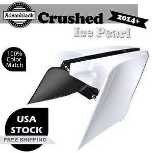 クラッシュアイスパール CVO 拡張ストレッチサイドカバーパネル 14 歳以上ハーレーツーリングに適合 Crushed Ice Pearl CVO Extended Stretched Side Cover Panel Fit 14+ Harley Touring 【並行輸入品】