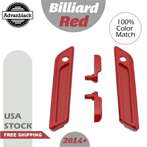 サドルバッグ リッド レバー & ラッチ カバー セット キット 14+ ハーレー ツーリング ビリヤード レッド用 Saddlebag Lid Lever & Latch Cover Set Kit For 14+ Harley Touring BILLIARD RED 【並行輸入品】