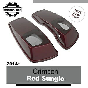 クリムゾンレッド SUNGLO 6x9 インチサドルバッグスピーカー蓋オーディオカバーハーレーツーリングに適合 CRIMSON RED SUNGLO 6x9\