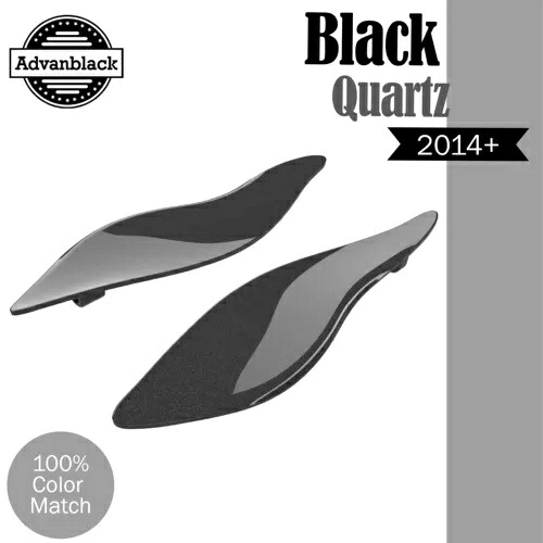 ブラッククォーツ エアディフレクター バットウィング フェアリング ディフレクター ウィンド 14+ ハーレーに適合 BLACK QUARTZ Air Deflectors Batwing Fairing Deflectors Wind Fits 14+ Harley 【並行輸入品】