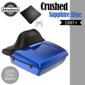 CRUSHED SAPPHIRE ラッシュモア チョップド ツアー パック ラップアラウンド ハーレー/ソフテイル 97+ CRUSHED SAPPHIRE Rushmore Chopped Tour Pack Wrap Around For Harley/Softail 97+ 【並行輸入品】