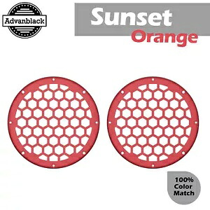 サンセットオレンジ ハーレー用 下部フェアリング HEX 6.5インチ スピーカーグリル Advanblack x XBS Sunset Orange For Harley Lower Fairing HEX 6.5'' Speaker Grill Advanblack x XBS 【並行輸入品】