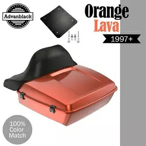 オレンジ LAVA ラッシュモア チョップド ツアー パック ラップ アラウンド ハーレー/ソフテイル 97+ ORANGE LAVA Rushmore Chopped Tour Pak Pack Wrap Around For Harley/Softail 97+ 【並行輸入品】