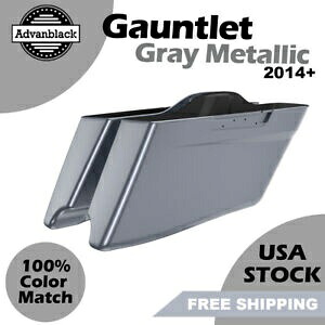 ガントレット グレー メタリック CVO テーパード ストレッチ拡張サドルバッグ 14 歳以上のハーレーに適合 Gauntlet Gray Metallic CVO Tapered Stretched Extended Saddlebag Fits 14+ Harley 【並行輸入品】