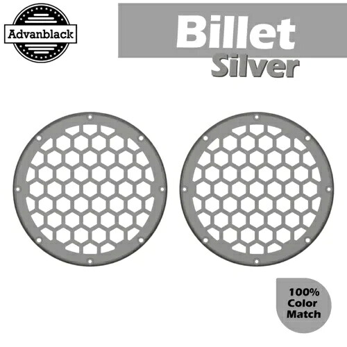 ビレットシルバー ハーレーロアフェアリング HEX 6.5インチ スピーカーグリル Advanblack x XBS用 Billet Silver For Harley Lower Fairing HEX 6.5'' Speaker Grill Advanblack x XBS 【並行輸入品】