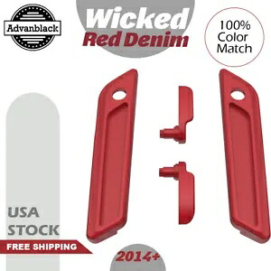 サドルバッグ蓋レバー & ラッチカバーセットキット 14 歳以上ハーレー用 WICKED RED DENIM Saddlebag Lid Lever & Latch Cover Set Kit For 14+ Harley WICKED RED DENIM 【並行輸入品】