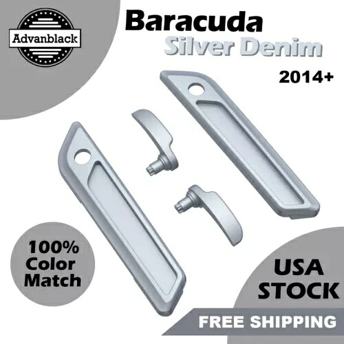 サドルバッグ蓋レバー&ラッチカバーセットキット 14歳以上ハーレーバラクーダ用 シルバーデニム Saddlebag Lid Lever & Latch Cover Set Kit For 14+ Harley BARRACUDA SILVER DENIM 【並行輸入品】 48,840円