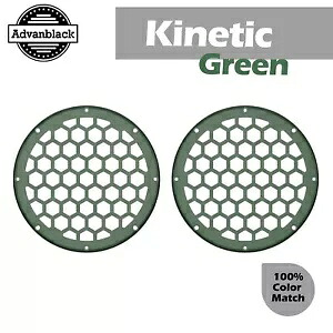 キネティックグリーン ハーレーロアフェアリング HEX 6.5インチ スピーカーグリル Advanblack x XBS用 Kinetic Green For Harley Lower Fairing HEX 6.5'' Speaker Grill Advanblack x XBS 【並行輸入品】