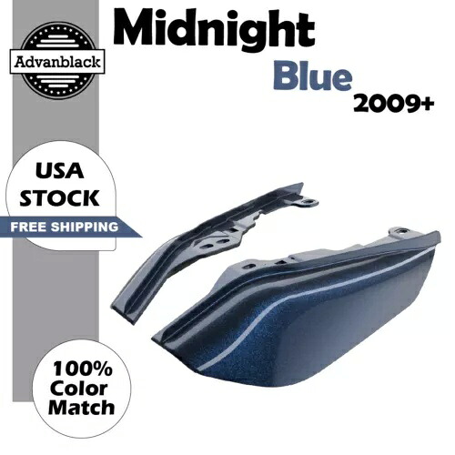 ミッドナイトブルーミッドフレームエアディフレクターヒートシールドトリムカバーハーレー09+に適合 Midnight Blue Mid Frame Air Deflectors Heat Shield Trim Covers Fits Harley 09+ 【並行輸入品】