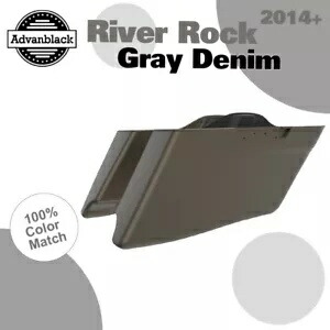 River Rock グレーデニム CVO テーパード拡張ストレッチサドルバッグ ハーレー 2014+ に適合 River Rock Gray Denim CVO Tapered Extended Stretched Saddlebag Fits Harley 2014+ 【並行輸入品】 100,650円