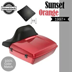 サンセットオレンジ ラッシュモア チョップド ツアー パック ラップアラウンド ハーレー/ソフテイル 97+用 SUNSET ORANGE Rushmore Chopped Tour Pak Pack Wrap Around For Harley/Softail 97+ 【並行輸入品】