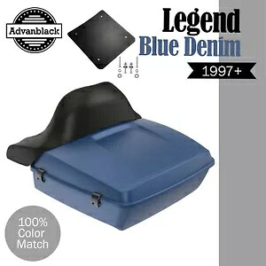 LEGEND ブルー デニム ラッシュモア チョップド ツアー パック ラップアラウンド ハーレー/ソフテイル 97+ LEGEND BLUE DENIM Rushmore Chopped Tour Pack Wrap Around For Harley/Softail 97+ 【並行輸入品】