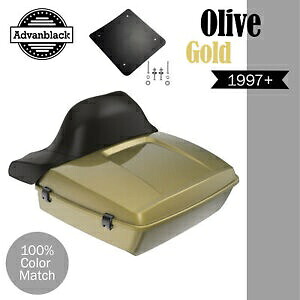オリーブゴールド ラッシュモア チョップド ツアー パック ラップ アラウンド ハーレー/ソフテイル 97+ OLIVE GOLD Rushmore Chopped Tour Pak Pack Wrap Around For Harley/Softail 97+ 【並行輸入品】
