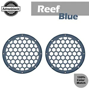 リーフブルー ハーレー用 下部フェアリング HEX 6.5インチ スピーカーグリル Advanblack x XBS Reef Blue For Harley Lower Fairing HEX 6.5'' Speaker Grill Advanblack x XBS 【並行輸入品】