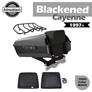 ブラック カイエン チョップド ツアー パック パック ハーレー ストリート ロード キング グライド 1997 以降に適合 Blackened Cayenne Chopped Tour Pak Pack Fits Harley Street Road King Glide 1997+ 【並行輸入品】