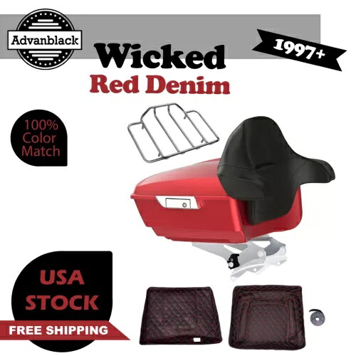 ウィキッド レッド デニム キング ツアー パック パック ハーレー ツーリング FLHR FLHXS FLTRX 1997+用 Wicked Red Denim King Tour Pack Pak For Harley Touring FLHR FLHXS FLTRX 1997+ 【並行輸入品】