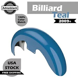 ビリヤード ティール 19 インチ リビール ラッパー ハガー フロントフェンダー 09+ハーレーツーリングに適合 Billiard Teal 19\