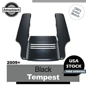 ブラック テンペスト ストレッチ リアフェンダー エクステンション デュアル カットアウト 09+ ハーレー用 Black Tempest Stretched Rear Fender Extension Dual Cutout For 09+ Harley 【並行輸入品】