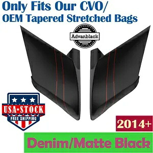 デニムブラック CVO ストレッチ拡張サイドカバーピンストライプ 14+ ハーレーツーリング用 Denim Black CVO Stretched Extended Side Cover Pinstripes For 14+ Harley Touring 【並行輸入品】