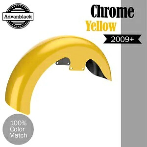 クロームイエロー 19インチ リビールラッパーハガー フロントフェンダー 09年以降のハーレーツーリングに適合 Chrome Yellow 19\