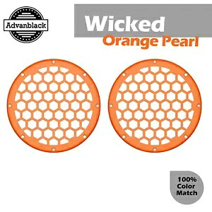 ウィキッド オレンジ パール ハーレー HEX 6.5 インチ スピーカー グリル Advanblack x XBS 用 Wicked Orange Pearl For Harley HEX 6.5'' Speaker Grill Advanblack x XBS 【並行輸入品】