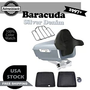 バラクーダ シルバー デニム キング ツアー パック パック ハーレー FLHR FLHXS FLTRX 1997+用 Barracuda Silver Denim King Tour Pack Pak For Harley FLHR FLHXS FLTRX 1997+ 【並行輸入品】