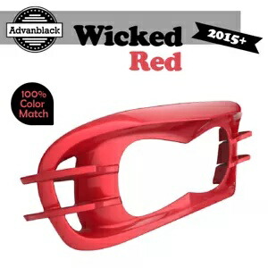 ハーレーロードグライド FLTRX 2015+ 用 Advanblack ヘッドライトベゼル WICKED RED (光沢のある) For Harley Road Glide FLTRX 2015+ Advanblack Headlight Bezel WICKED RED (GLOSSY) 【並行輸入品】