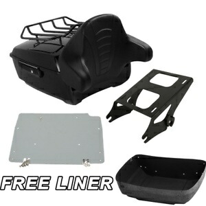 キングパック トランク バックレスト マウント プレート ハーレー ツアーパック ツーリング 14-23 ブラックに適合 King Pack Trunk Backrest Mount Plate Fit For Harley Tour Pak Touring 14-23 Black 【並行輸入品】