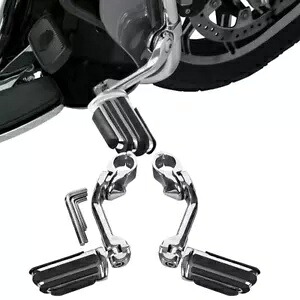 ロングハイウェイフットペグ ハーレーエレクトラ ロードキング ストリートグライド 1-1/4インチバーに適合 Long Highway Foot Pegs Fit For Harley Electra Road King Street Glide 1-1/4\
