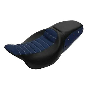 運転席助手席ハーレーツーリングストリートロードグライド09-Upブラックブルーに適合 Driver Passenger Seat Fit For Harley Touring Street Road Glide 09-Up Black Blue 【並行輸入品】