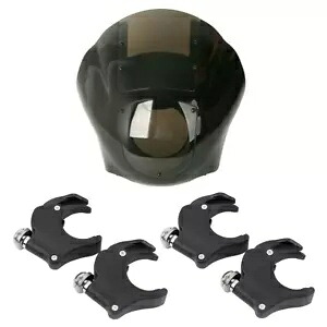 クォーターフェアリングスモークフロントガラス 49mm フォーククランプハーレースポーツスターダイナに適合 Quarter Fairing Smoke Windshield 49mm Fork Clamps Fit For Harley Sportster Dyna 【並行輸入品】