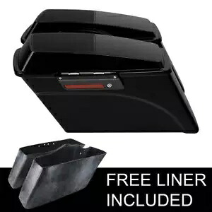ハードサドルバッグ 6x9インチスピーカー蓋+ブラックラッチ付き ハーレーツーリング 94-13 12に適合 Hard Saddlebags w/ 6x9\